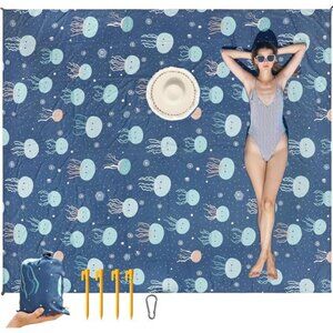 Beach Blanket Sand Proof, Pongee Blankets, Extra Large Beach Mat Quick Drying